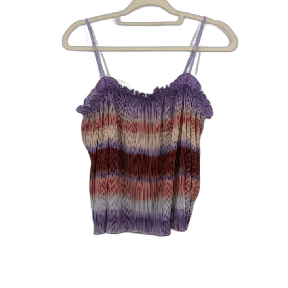Madewell Nicole Pleated Flyaway Tank Multicolored Stripes Size Medium Boho